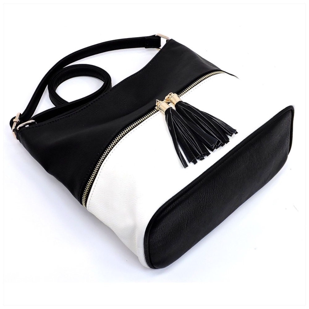 Zip Colorblock Crossbody Bucket Satchel - Picture 5 of 7